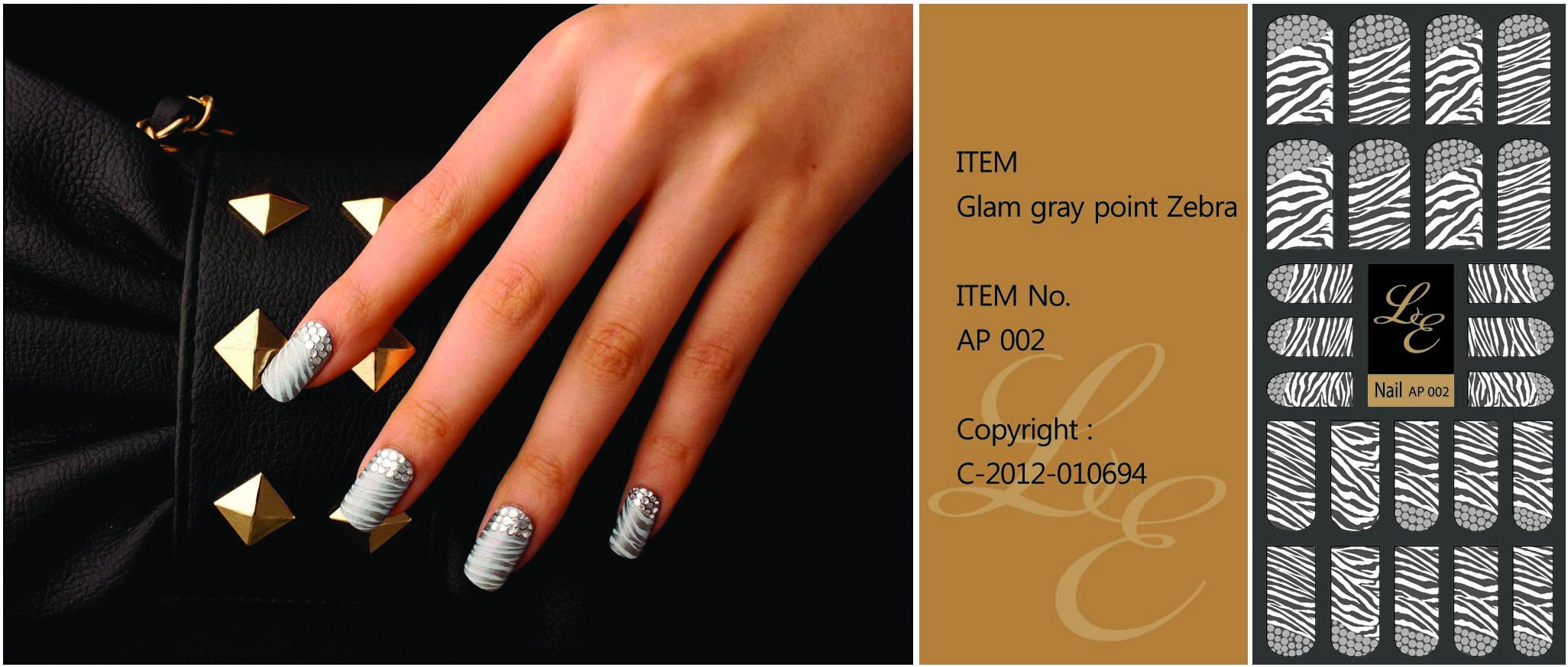 Glam gray point Zebra